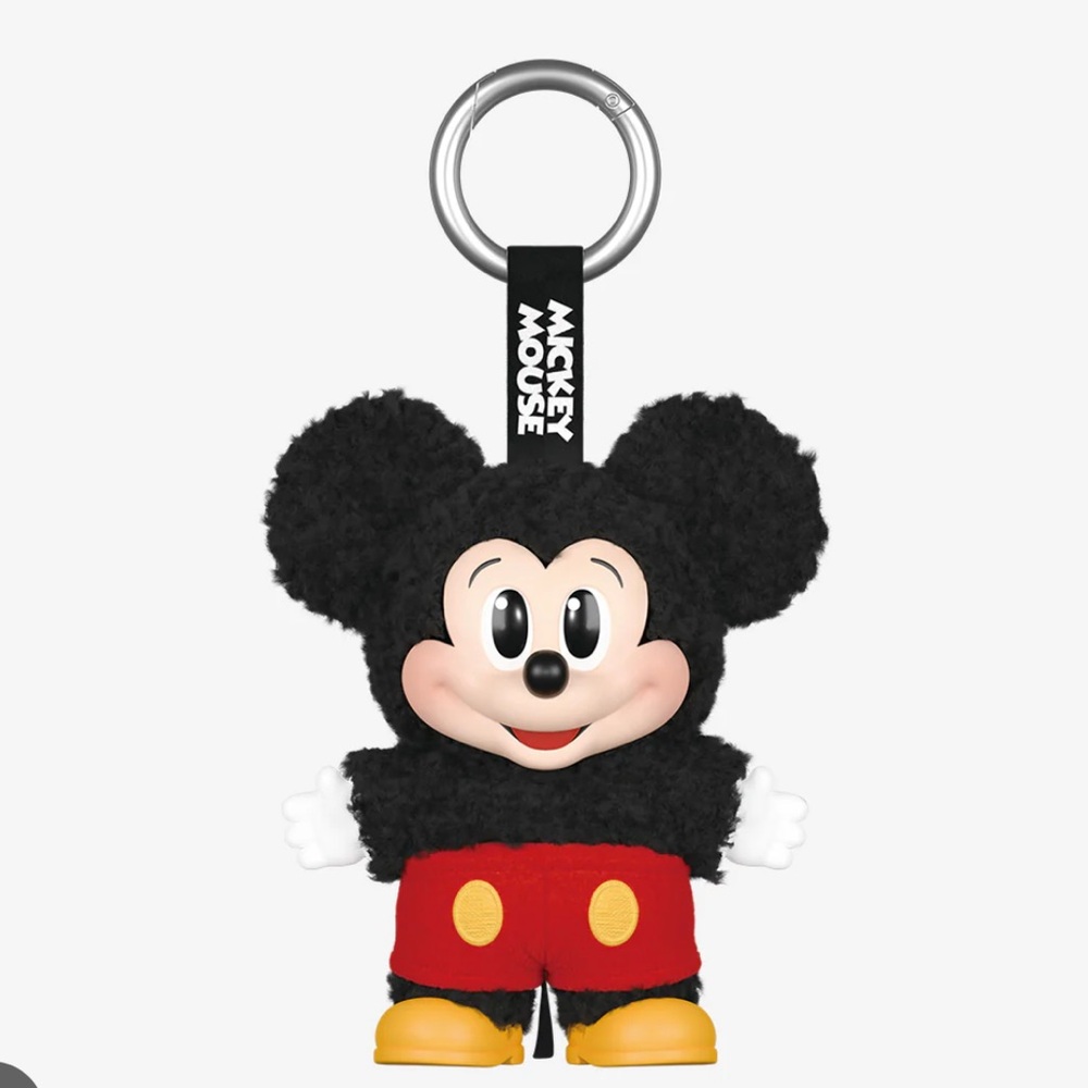 Mickey Mouse Pop Mart Plush Keychain - Black and Red